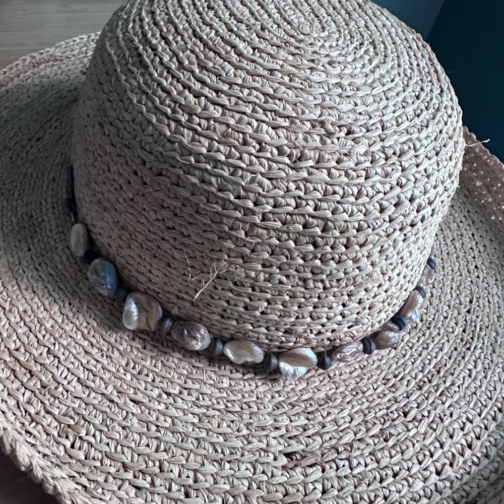Scala Collezione Handcrafted Straw Hat Women’s Wide Brim Summer Sun Beach Resort - Picture 6 of 9